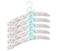 BESTonZON 5pcs Non-skid Sponge Coat Hangers with Cotton Cloth Cover and Metal Frame, Dry Clothes without Marks, Beautiful and Practical Design for Wardrobe Storage Organiser