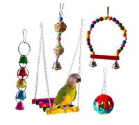 BESTonZON 5PCS Parrot Bite Set Bright Chewing Pet Plaything Bird Intelligence Development for Budgies Cockatiels Conures and Parakeets