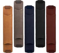 BESTonZON 5Pcs PU Leather Pen Sleeve Pouch with Elastic Band Notebook Pen Holder Set in Black Brown Navy Grey and Burgundy for Travel and Office Use