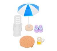 BESTonZON 5pcs Resin Miniature Beach Chair Decorations Fade Resistant Summer Themed Micro Seaside Scene Ornaments DIY Garden Accessories