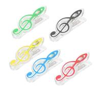 BESTonZON 5pcs Sheet Music Clef Clip Musical Notes Clips Heavy Duty Clip Music Book Clips Musical Paper Clamps Snack Clips Music Holder Clip Musical Clips Score Clip Book Binder Portable A4