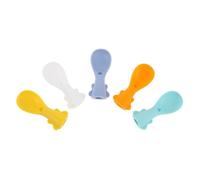 BESTonZON 5pcs Silicone Spoon for Fruit Puree with Direct Pouch Attachment One Handed Squeeze Dispensing Dishwasher Safe Durable and Mess Food Utensils