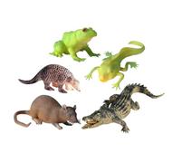 BESTonZON 5pcs Soft Tpr Animal Figures Stretchy Sensory Plaything Squeeze for Creative Fidget Stress Relief Desktop Decor Educational Gift