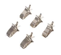 BESTonZON 5Pcs Stainless Steel Bird Food Clamps Parrot Vegetable Holders Easy Install Cage Clips for Tidy Feeding