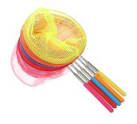 BESTonZON 5pcs Telescopic Butterflies Catcher Nets for Stainless Steel Handle Nylon Mesh Multipurpose Insect and Fishing Net Portable Outdoor Nature in Blue Pink Yellow Red Orange
