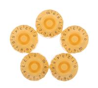 BESTonZON 5pcs Yellow Plastic Electric Guitar Volume Knobs Small 18-spline Knurled Control for Guitar Potentiometer Suitable for Electric and Bass Split Shaft Pots