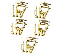BESTonZON 5sets 4pcs Miniature Classical Instrument Models Realistic Dollhouse Decorations for Musical Scenes Includes Saxophone Trumpet and More Safe for DIY Ornaments 4pcs*5
