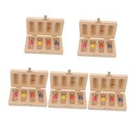 BESTonZON 5sets Boys and Girls Tooth Box First Tooth Holder Boy Girl Keepsake Box Cartoon Design for Preserve Lost Holder Container DIY Bottle