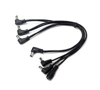 BESTonZON 6 Guitar Effect Pedal Power Supply Splitter Patch Cord Guitar Instrument Effects Pedal Cable Instrument Cables Pedal Power Adapter Right Angle Patch Cable Pedalboard Cables Black