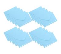 BESTonZON 6-Hole A7 Paper Binder Envelope Pouches, Blue Loose Leaf Document Organizer, Refillable Stationery Bags for Small Item Storage, 30 Pieces (6 Packs, 5 per Pack)