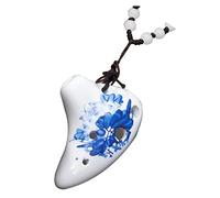 BESTonZON 6-hole Ceramic Ocarina Necklace Lanyard and Songbook Portable Ocarina for Beginners and Boys and Girls Travel Souvenir