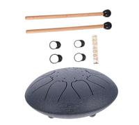 BESTonZON 6-inch 8-tone Steel Tongue Drum Portable Hand Pan Percussion Instrument with Drum Scale Sticker for Music Lovers Navy Blue Suitable for Travel Music Education