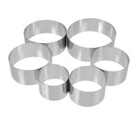 BESTonZON 6 PCS Cake Rings, Round Baking Mold for Cake Mousse 6/7/8/9/10/12cm, Stainless Steel Cooking Rings Mousse Rings Cake Ring Tower Pie Cake Mould for Cooking Crumpets Dessert