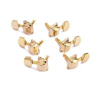 BESTonZON 6 PCS Semi-Closed Guitar Tuning Pegs 3L3R Metal Ferrules and Threaded Bushings for Acoustic Electric Guitar Bass