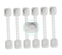 BESTonZON 6 Pcs White Abs Child Proof Belt Locks for Cabinets and Refrigerators, Easy to Open and Close Drawer Safety Locks to Protect Children from Accidental Injury