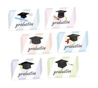 BESTonZON 6 Sets Graduation Greeting Cards Doctoral Cap Design Creative Graduation Celebration Cards for Students for School Presents