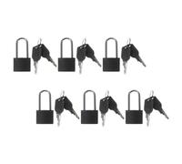 BESTonZON 6 Sets Mini Metal Padlocks with Keys for Lockers, Diary, Jewelry Box, and Handbags - Small Safety Padlock Set for Storage Cabinets and Luggage, Black Long Shackle