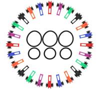 BESTonZON 60pcs Multicolor Fishing Rod Hook Keepers with Elastic Rubber Rings Lure Bait Holder Clips for Sea and Freshwater Anglers Visible Retainers for Stable Tackle Management