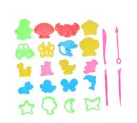 BESTonZON 64Pcs Creative Mould for Ultralight Clay and Plasticine Tools Large Ocean and Dinosaur Shapes Craft Kit for Beach Playpit and Arts Activities Random Color