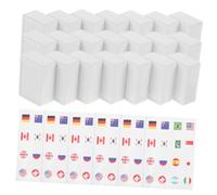BESTonZON 65pcs International Flag Pattern Mahjong Tile for Adults and Plastic Sticker Tiles Educational Simplified Mahjong Game for Family Gatherings Travel and Picnic Fun