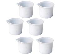BESTonZON 6pcs 50ml Silicone Measuring Cup 2 Cup Measuring Cup Epoxy Mixing Cups Silicone Stir Holder Clear Paint Laundry Detergent Mixology Kit DIY Accessory Epoxy Cups Mini