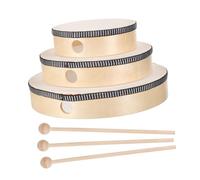 BESTonZON 6pcs 6 8 Percussion Tambourine Hand Drum Floor Drum for Handbell Drum Percussion Drum Band Performance Tambourine for Percussion Toys Drums Kidcraft Playset Wood