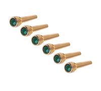 BESTonZON 6pcs Acoustic Guitar Bridge Saddle Pins Brass Inlaid Abalone Dot Guitar Spare Parts