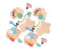 BESTonZON 6pcs Animal Shape Sorting Puzzle for Wooden Horse Elephant Monkey Assembly Early Learning Educational for Preschool Enhancing Problem Solving and Motor Skills