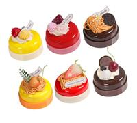 BESTonZON 6pcs Artificial Cake Models Realistic Dessert Display Props for Home Decor Wedding Party Photo Shoot Shop Accessory with Strawberry Cherry Raspberry Dragon Fruit