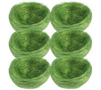 BESTonZON 6Pcs Artificial Chicken Nest Decor Green Simulation Thread, Easter Chicken Coop Ornament for Birdcage Accessories and Hen Party Decoration