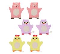 BESTonZON 6pcs Baby Bathing Towels and Back Scrubber Gloves for Infants with Animal Patterns, Soft Exfoliating Shower Mitts, Suitable for Newborns and Toddlers, Baby Shower Supplies Set