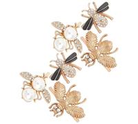 BESTonZON 6pcs Bee Shoe Clips Decorative Charms Metal Zircon
