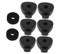 BESTonZON 6pcs Black Plastic Triangular Cymbal Mate Nuts with Cotton Cushion, Quick Release Caps for Drum Kits and Splash Cymbals, Percussion Accessories | Triangular Cap Toppers, with Black Cotton Cushion, Percussion Accessory Set