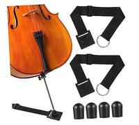 BESTonZON 6pcs Cello Slip Mat Black Cello Endpin Anchor Adjustable Strap Rubber End Pin Protector for Musical Instrument for Practice and Performance