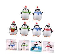 BESTonZON 6pcs Christmas Miniature Penguin Resin Crafts Desktop Ornaments Random Color for Home Office Holiday Decoration Festive Party Props Random Color