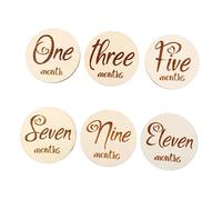 BESTonZON 6pcs Double Sided Newborn Milestone Cards Birth Month Photo Props for Monthly Age Commemoration Shower Gift with Stylish Leaf Design