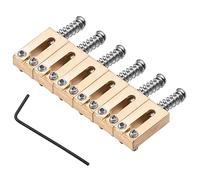 BESTonZON 6pcs Electric Guitar Bridge Saddle String Spacing Solid Brass Tremolo Bridge System