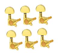 BESTonZON 6pcs Electric Guitar Tuning Pegs Large Handle Gold Locking Tuners Accurate Guitar Machine Heads for Wooden Random Color