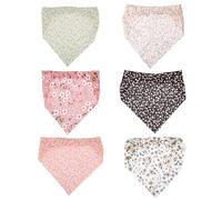 BESTonZON 6pcs Floral Elastic Hair Scarf Headband Boho Printed Triangle Hair Bandanas Kerchief for Women Beach Sun Protection Mixed Color