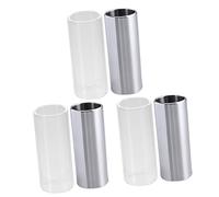 BESTonZON 6pcs Glass Slide Stainless Steel Medium Bottleneck Slide for Guitar Bass