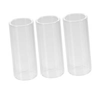 BESTonZON 6pcs Guitar Socket Slides Medium Bottleneck Glass Stainless Steel Slides Standard for Bass Lap Steel Guitar