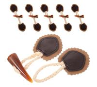 BESTonZON 6pcs Horn Toggle Button Fasteners for Winter Cardigan Sweater Coat Blazer Clothing Suit Fashion Retro Sew Toggles Closures DIY Accessories