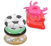 BESTonZON 6pcs Inflatable Drink Holders Fun Pool Cup Holders for Summer Parties Unique Designs Including Strawberry Crab Kiwi and More for Adults