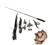 BESTonZON 6Pcs Interactive Telescopic Cat Wand with Colorful Ribbon Heads for Indoor Kittens and Cats Durable Plastic Handle for Engaging Play and Bonding