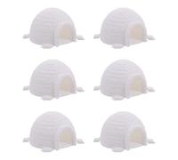 BESTonZON 6pcs Mini Igloo Figurines: Micro Landscape Mini Ice House Models - Lifelike Igloo Figurines For Decorative Snow Scene Sand Table Dollhouse Supplies
