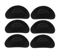 BESTonZON 6pcs Mini Western Cowboy and Top Felt Hats for DIY Crafts Handmade Small Doll Accessories with Realistic Flocking Safe EVA Material Party Decorations for Imaginative Play