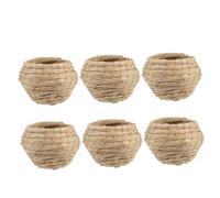 BESTonZON 6pcs Natural Dried Grass Bird Nest Outdoor Bird Feeding Huts and Resting Houses Durable Eco Friendly Wild Shelters for Garden Decoration and Cage Use