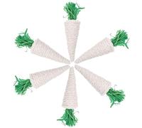 BESTonZON 6Pcs Natural Grass Woven Eggplant Chew for Rabbits Hamsters Guinea Pigs Chinchillas Rabbit Chew for Dental Health and Stress Relief Suitable for Small Pets Cage Use