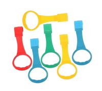 BESTonZON 6pcs Playpen Pull up Rings Handles to Pull and Plastic Linking Rings for Boy Girl Cot Includes and Playset Handles for Easy Standing and Walking Training for Month Old Boy Girl