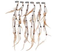 BESTonZON 6pcs Plume Hair Clips for Extensions with Clip in Dreadlocks and Braids, Comfortable Vintage Ethnic Style Hair Accessories for Women, for Carnivals and Halloween Costume Styling